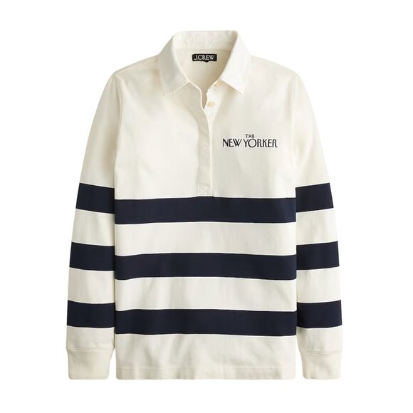 362. The New Yorker X J.Crew mariner cotton relaxed rugby T-shirt $98 NWT M - Picture 1 of 1